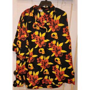 Sun Dog Custom Shirt 3XL Hawaiian Style Button Up SKULL FLOWERS SPADES